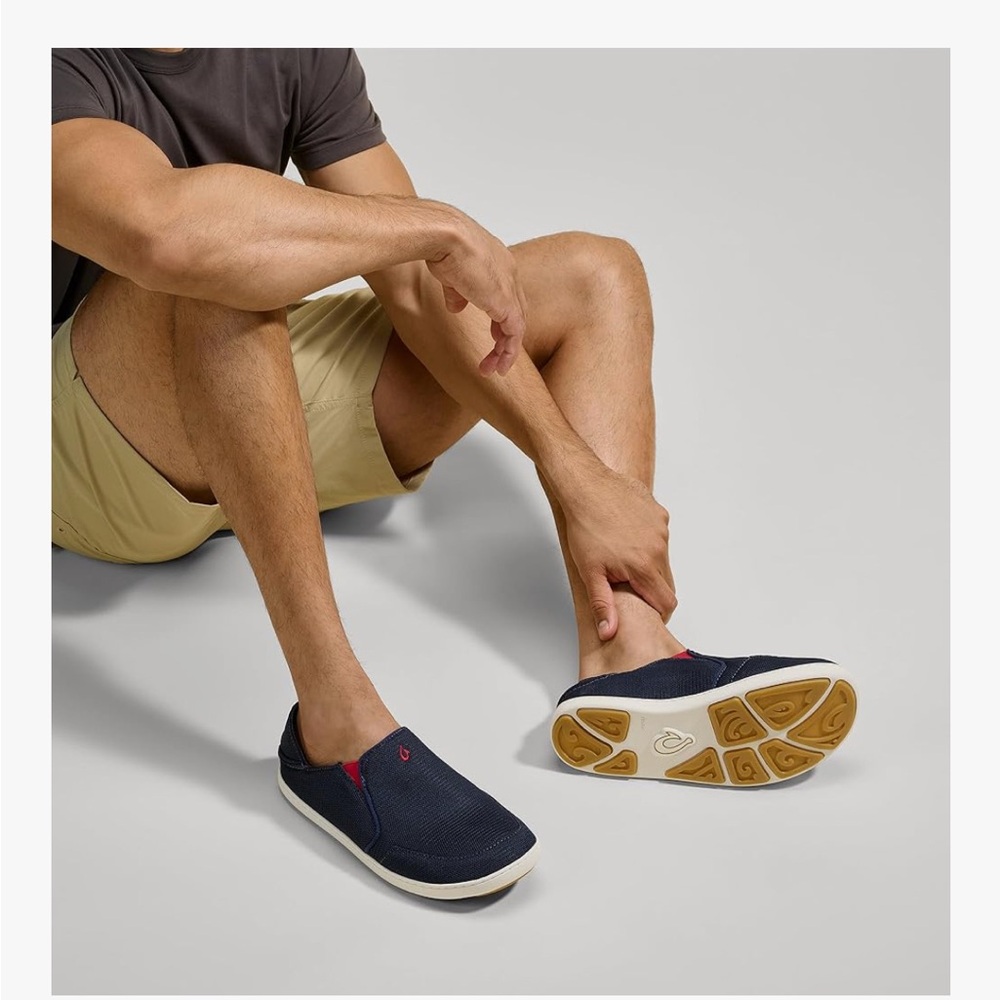 Olukai Men's Nohea Mesh Navy Blue  Slip-On Shoes